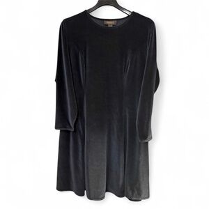 DESIGNS by LANE BRYANT Early 90’s Blue Velour Long Sleeve Shift Dress Sz 14/16